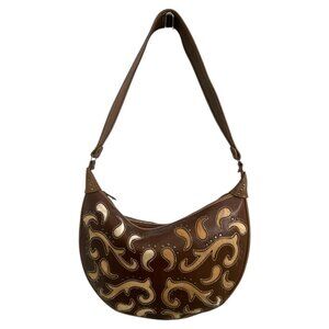 Brown and Cream Shoulder Bag